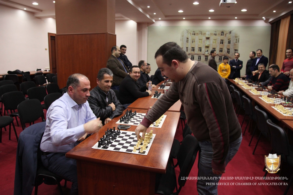 Today on 20, February a Chess championship was held among advocates in the Chamber of Advocates of RA. Two dozen advocates have submitted applications , who tried their chess skills against each other. Today on 20, February a Chess championship was held among advocates in the Chamber of Advocates of RA. Two dozen advocates have submitted applications , who tried their chess skills against each other.
