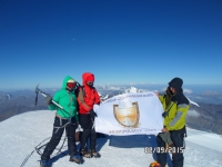 THE FLAG OF THE CHAMBER OF ADVOCATRES OF RA WAS FLAUNTED ON THE TOP OF ROCK  KAZBEK  